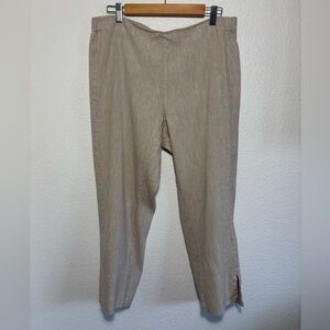 J Jill Linen Stretch Khaki Relaxed Fit Pants Size Large | coastal grandma |